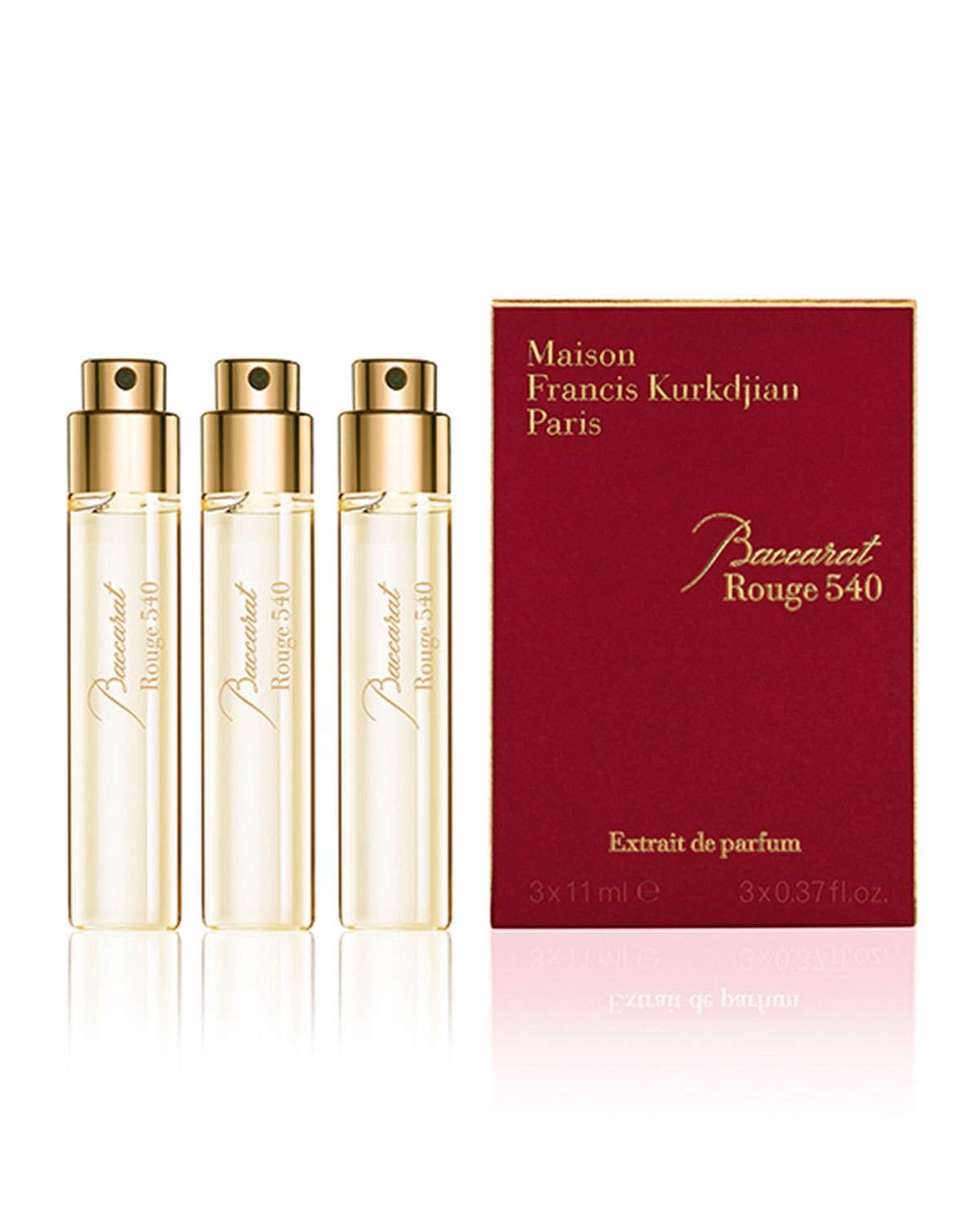 Maison Francis Kurkdjian Baccarat Rouge 540 Extrait refill set, three 11ml vials for on the go luxury