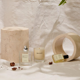 Maison Louis Marie Balincourt note visual detailing sandalwood and cedarwood tones