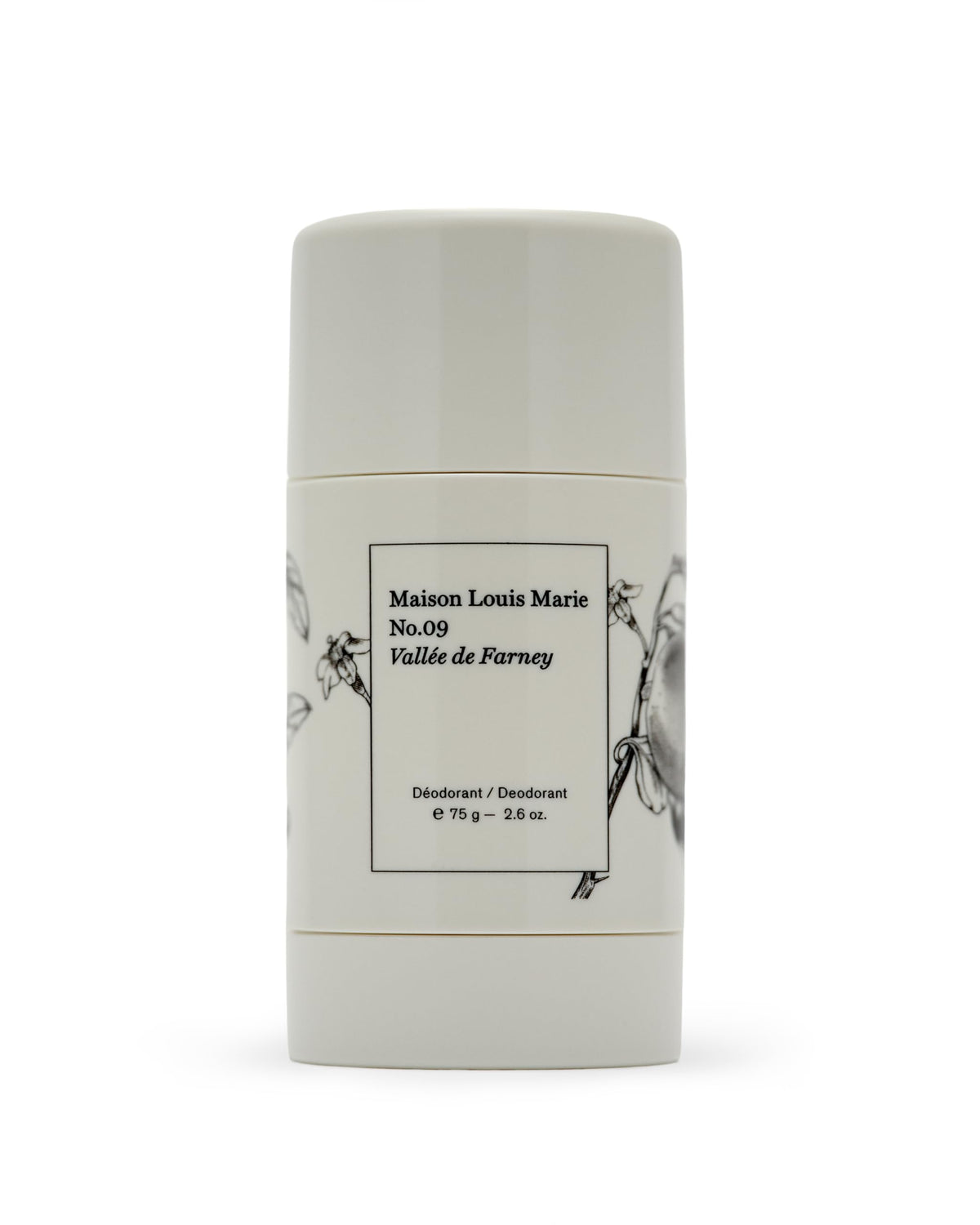 Maison Louis Marie No.09 deodorant bottle shows citrus-woody scent for all-day freshness