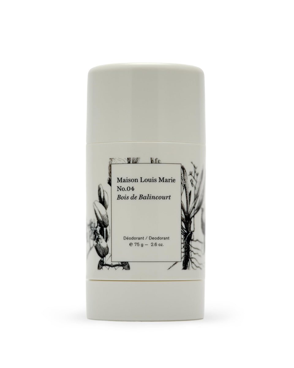 Maison Louis Marie No.04 Bois de Balincourt deodorant packaging shows premium eco-conscious design