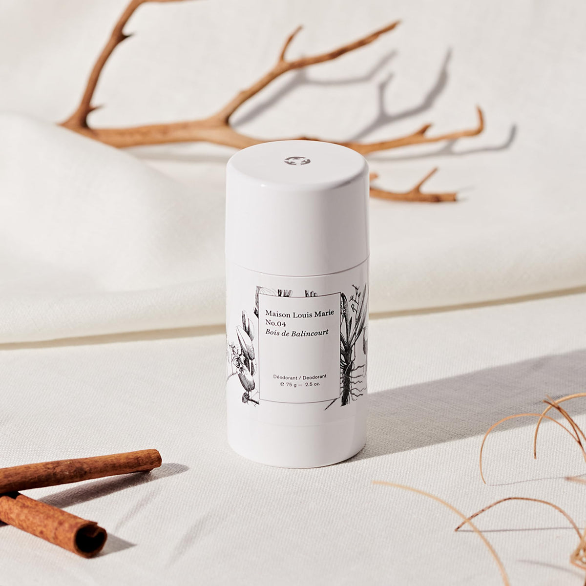 Maison Louis Marie No.04 Bois de Balincourt deodorant scent profile highlights warm woody notes