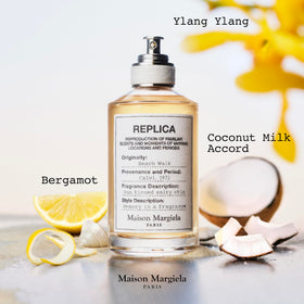 Beach Walk spray action releasing bergamot, ylang-ylang and coconut notes