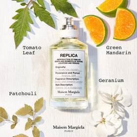 Maison Margiela Replica From the Garden geranium image hints at floral depth for unisex wear.