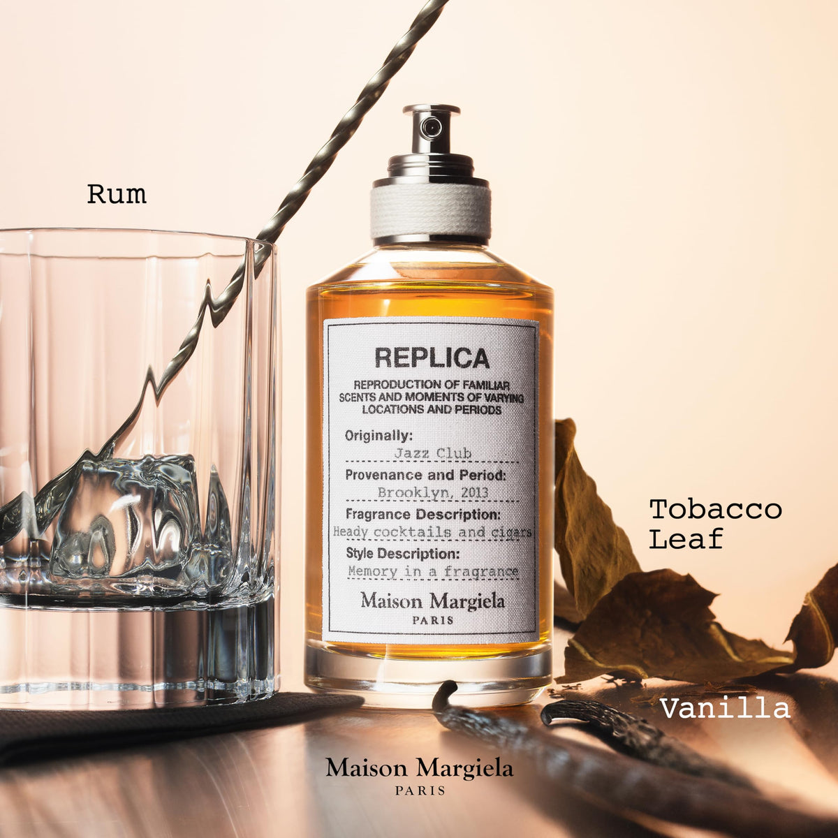 Maison Margiela Replica Jazz Club neroli and vanilla notes highlighted in the aroma journey.