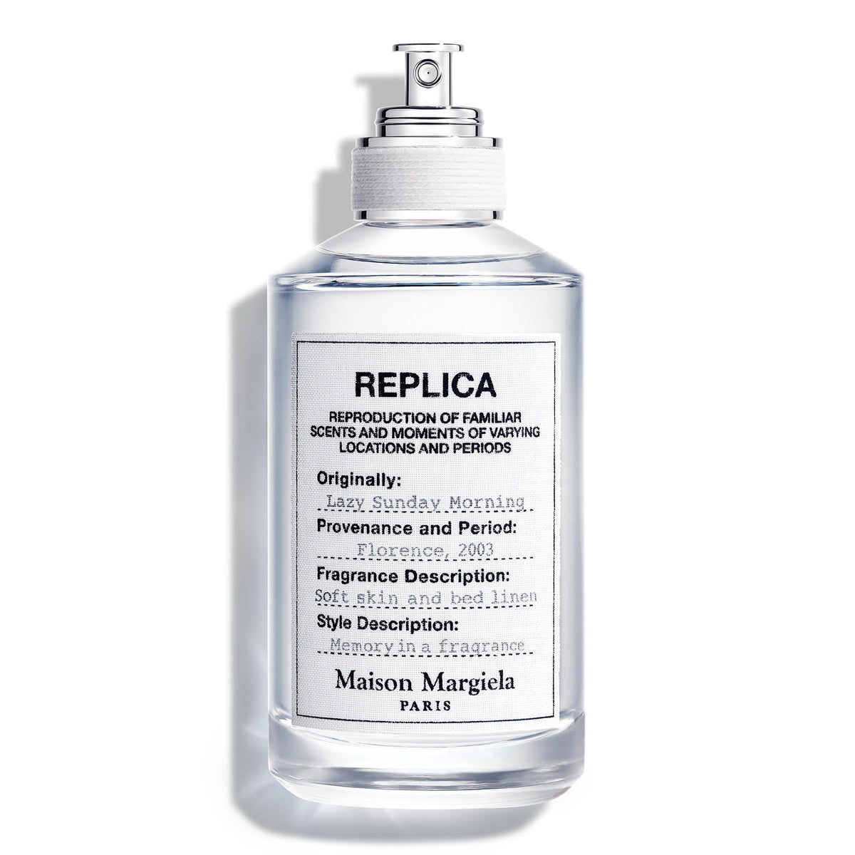 Maison Margiela Replica Lazy Sunday Morning bottle with fresh floral notes for daily wear.