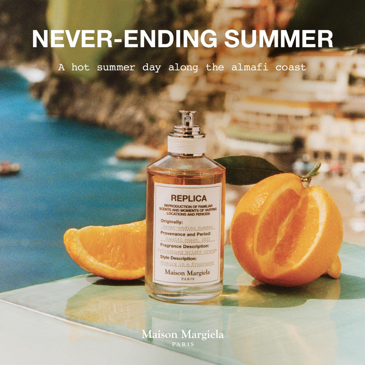 Maison Margiela Replica Never Ending Summer Italian spritz note adds refreshing daytime accent.