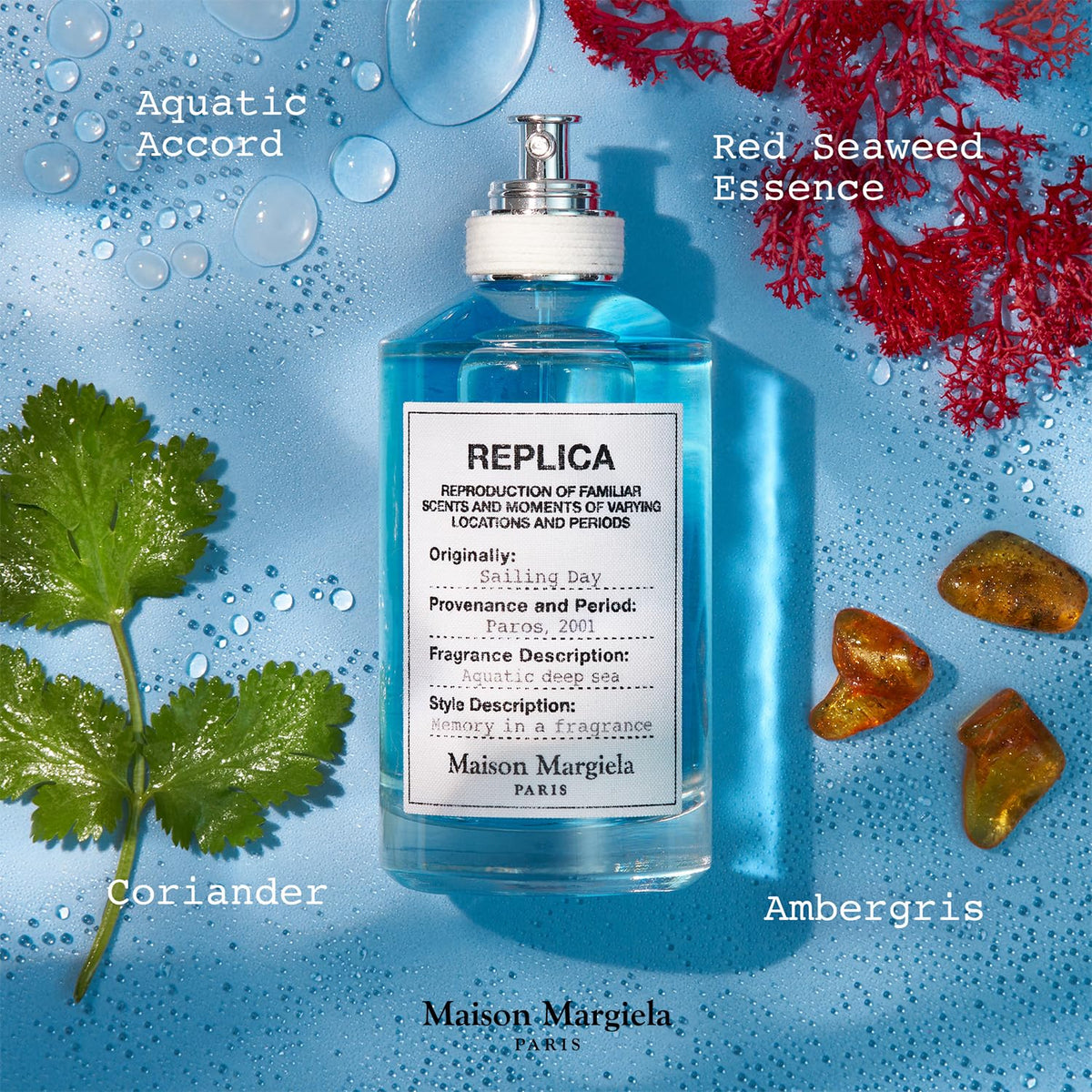 Close-up of Sailing Day label on bottle highlighting premium craftsmanship.
