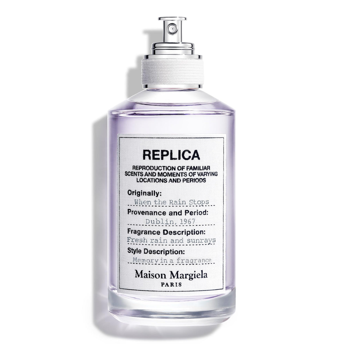 Maison Margiela Replica When the Rain Stops bottle, fresh unisex scent for daily spring freshness