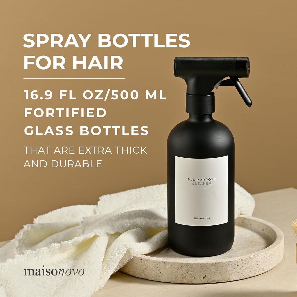 Close-up of the MAISONOVO fine-mist pump for even styling spray