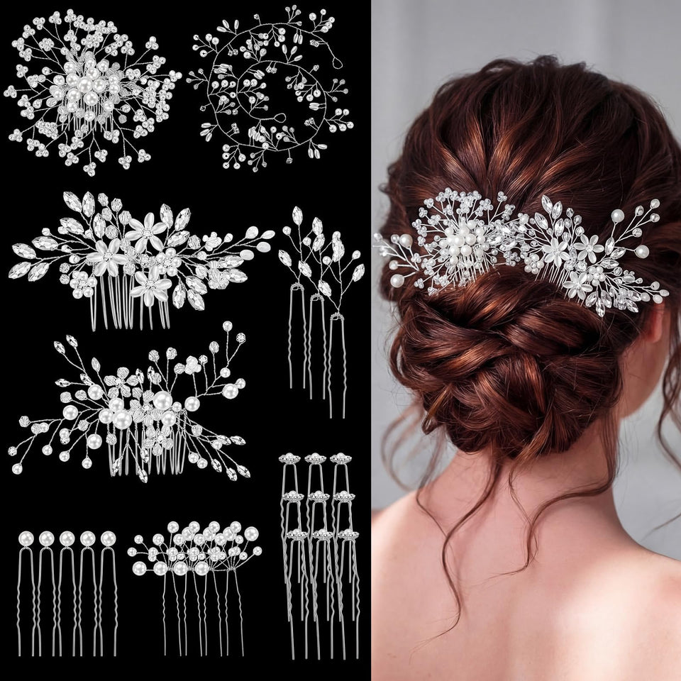 Maitys 44-piece wedding hair accessory collection for versatile bridal styling