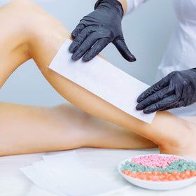 Maitys bikini-area waxing with durable strips.