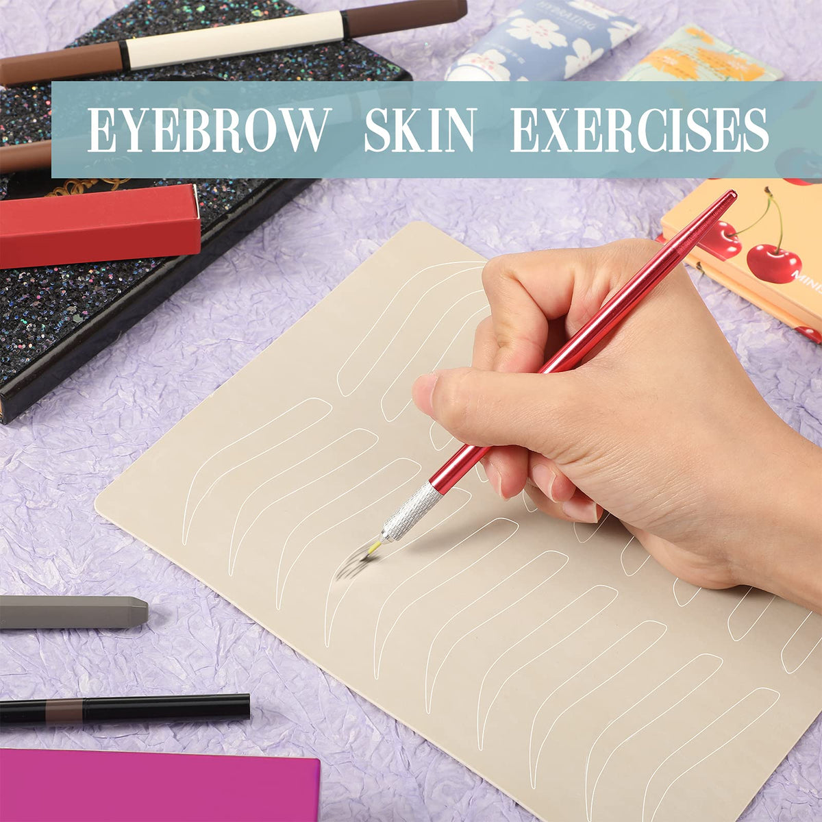 Maitys tattoo practice skin with realistic texture simulates brow skin.