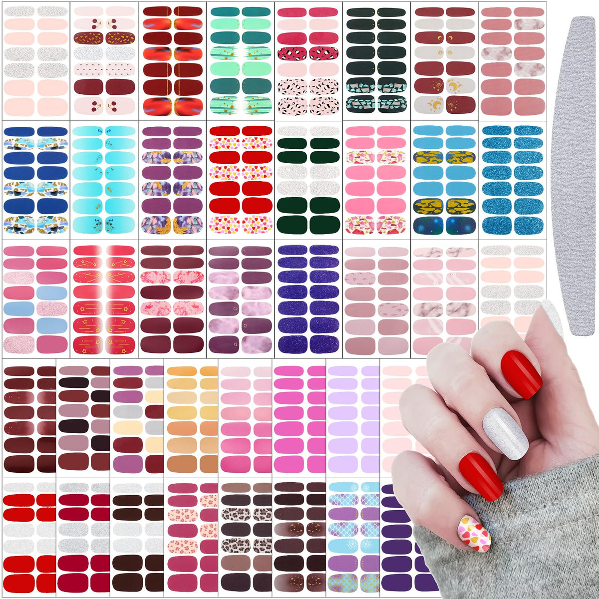 Maitys full-wrap nail stickers packaging for easy DIY nail art