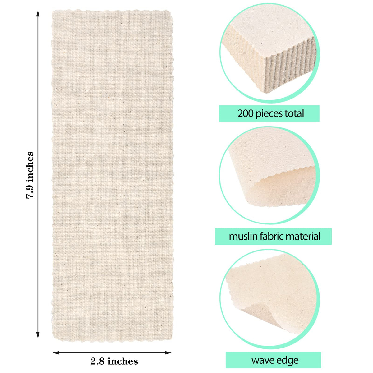 Maitys muslin strips sized 7x20 cm for versatile waxing.