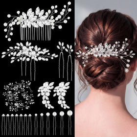 Maitys pearl flower crystal hairpin for brides adds elegant sparkle
