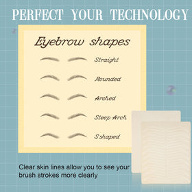 Maitys double-sided brow practice skin offers extra space for sketches.