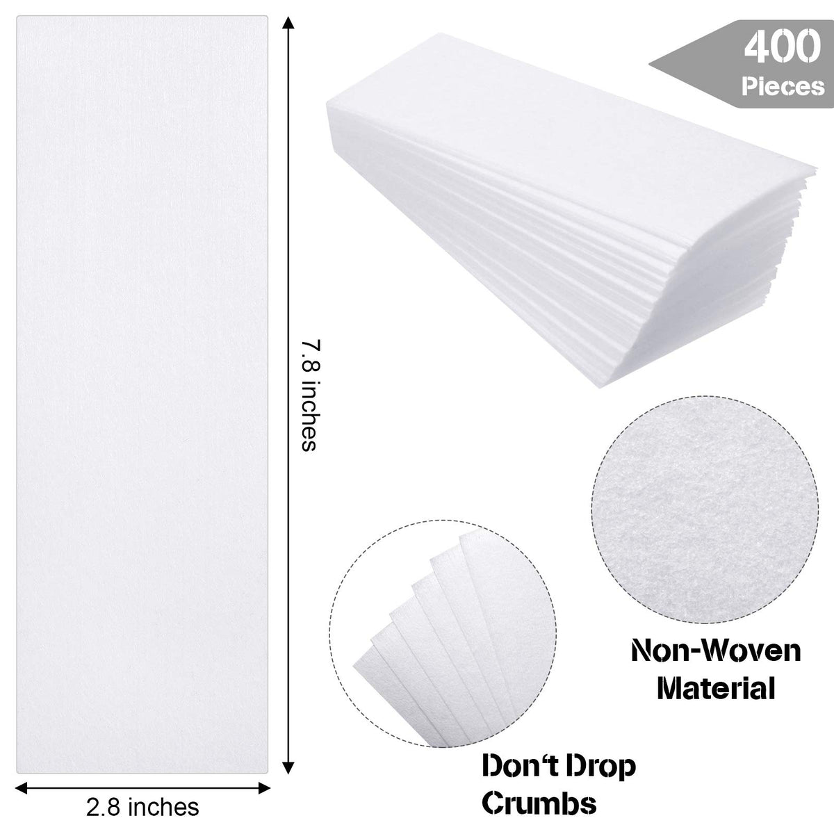 Maitys thick non-woven fabric strips resist tearing for smooth waxing.