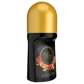 Closeup of Maja Deo Roll On packaging highlighting compact travel-friendly design