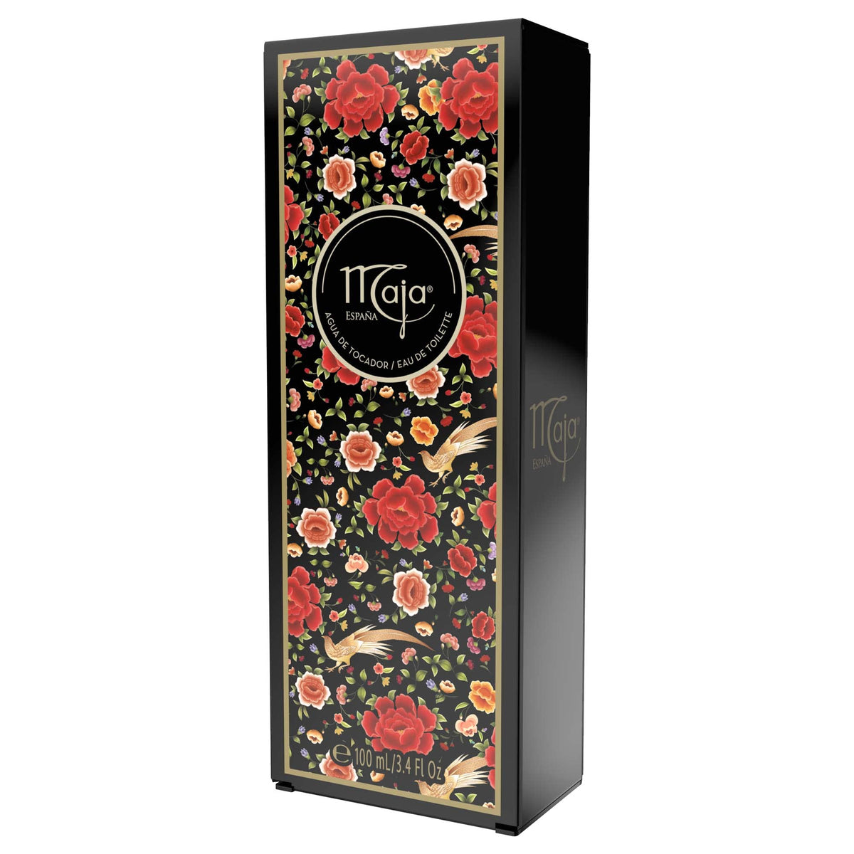 1921 heritage label on Maja bottle recalling classic perfume history.