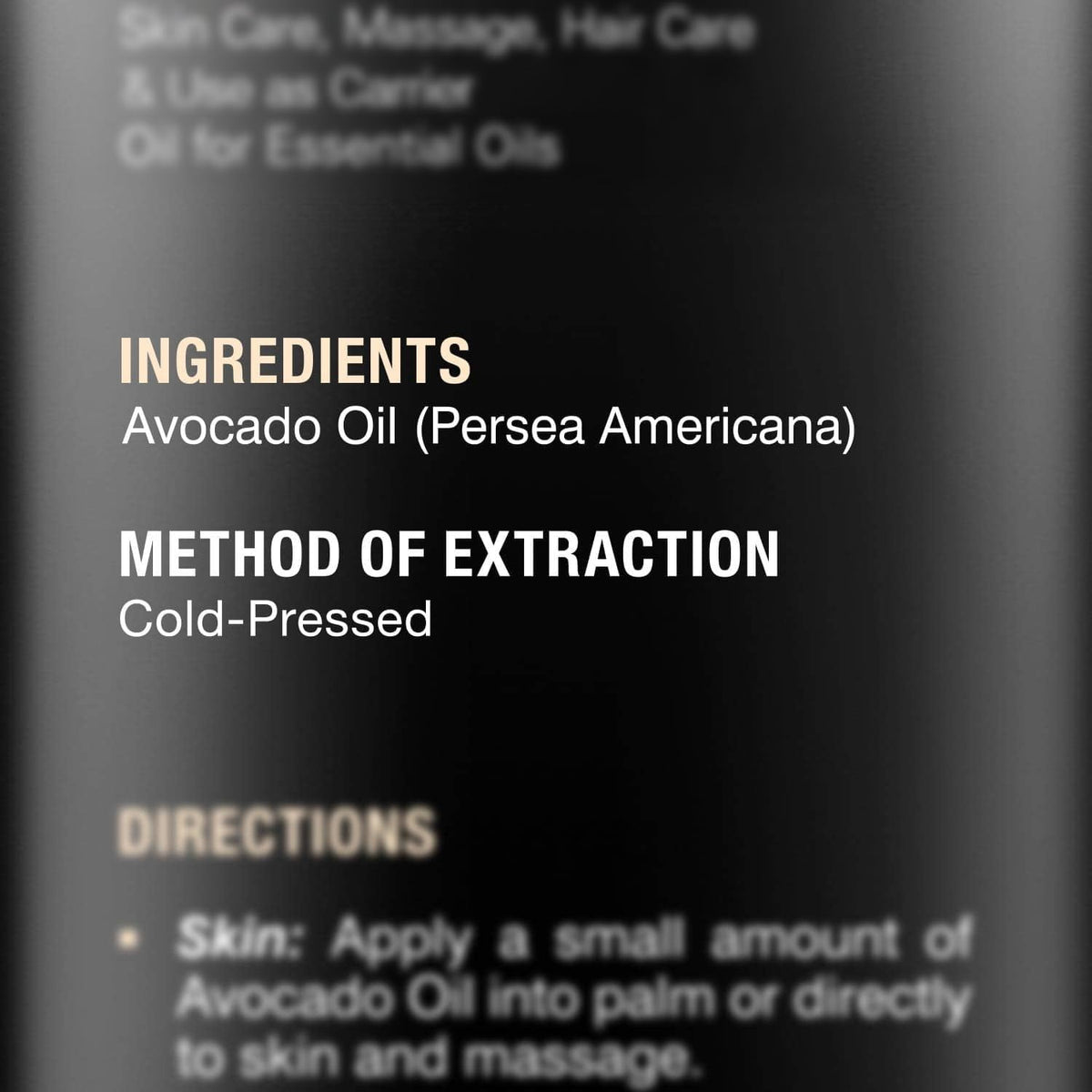 Majestic Pure avocado oil essential oil blending for aromatherapy massage.
