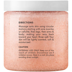 Himalayan pink salt minerals shown in Majestic Pure scrub.