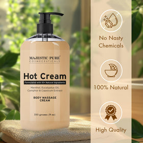 Majestic Pure Hot Cream after workout for nourishing body care.