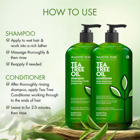 Rich lather of Majestic Pure Tea Tree Shampoo on hair.