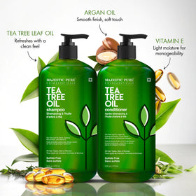 Two-bottle Majestic Pure Tea Tree Shampoo pack for ongoing scalp care.