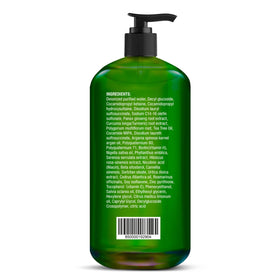 Scalp being massaged with Majestic Pure Tea Tree Shampoo for soothing relief