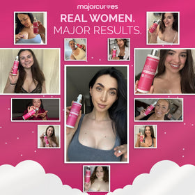 Major Curves Bust Booster cruelty-free seal communicates ethical skincare choices.