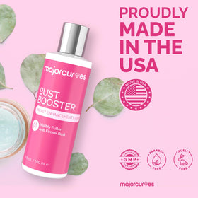 Major Curves Bust Booster gotu kola ingredient focus hints at elasticity benefits.