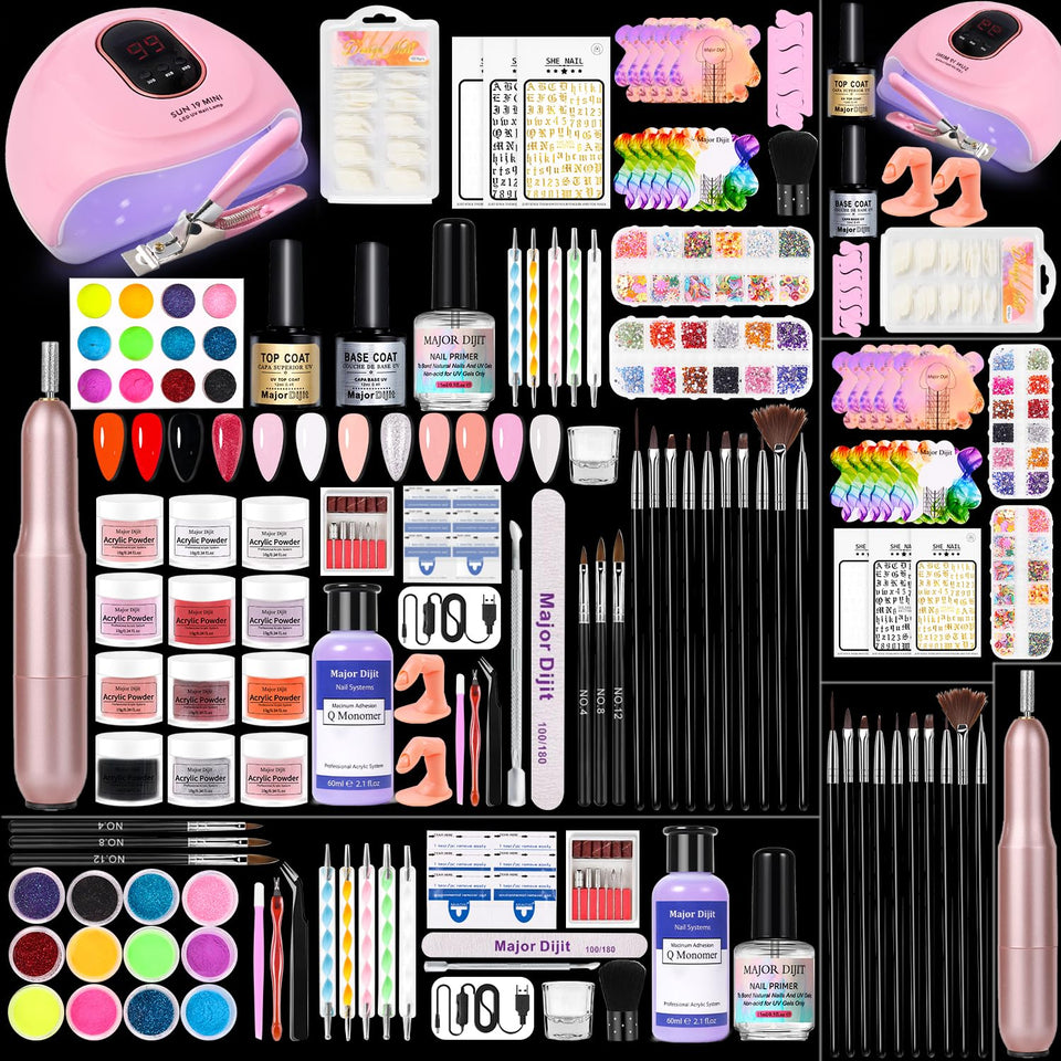 Major Dijit complete nail starter kit with LED lamp for at-home salon-grade manicures.