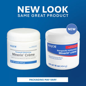 MAJOR Minerin Créme application on arm highlights quick, soothing absorption for dry areas.