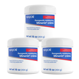 MAJOR Minerin Créme bottle with pump showing fragrance-free moisture for dry skin