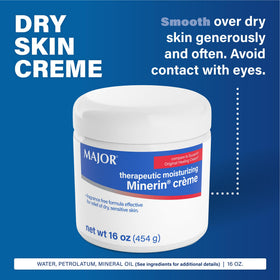 MAJOR Minerin Créme fragrance-free label signals a gentle, irritation-minimizing formula.