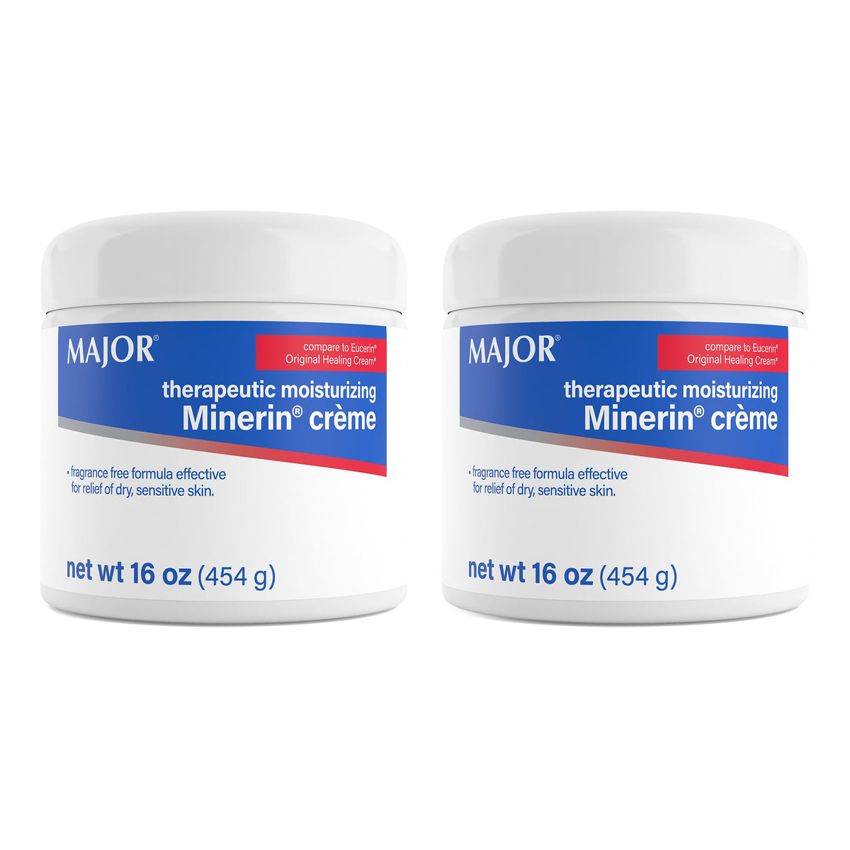MAJOR Minerin Créme jar close-up showing fragrance-free moisture for very dry skin.