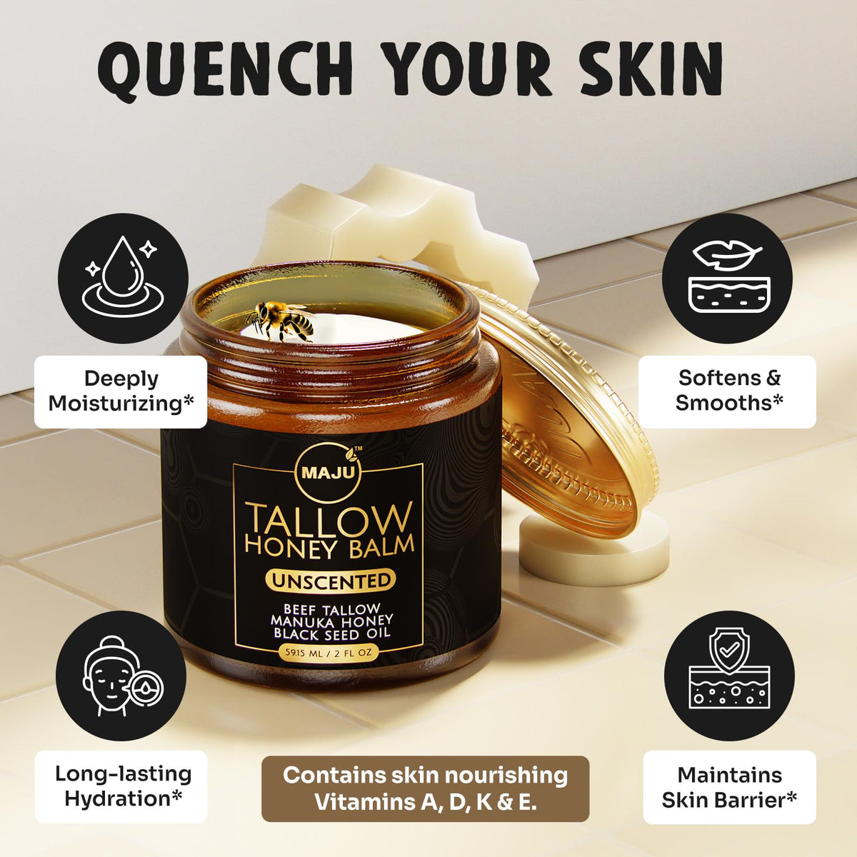 Applying MAJU balm to the face demonstrates quick absorption