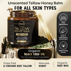 Close-up of MAJU balm texture indicating rich yet absorbent formula