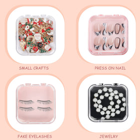 MAKALONE pink acrylic box for nail art storage and on-table display.