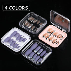 MAKALONE white nail display box, elegant storage solution for press-on nails.