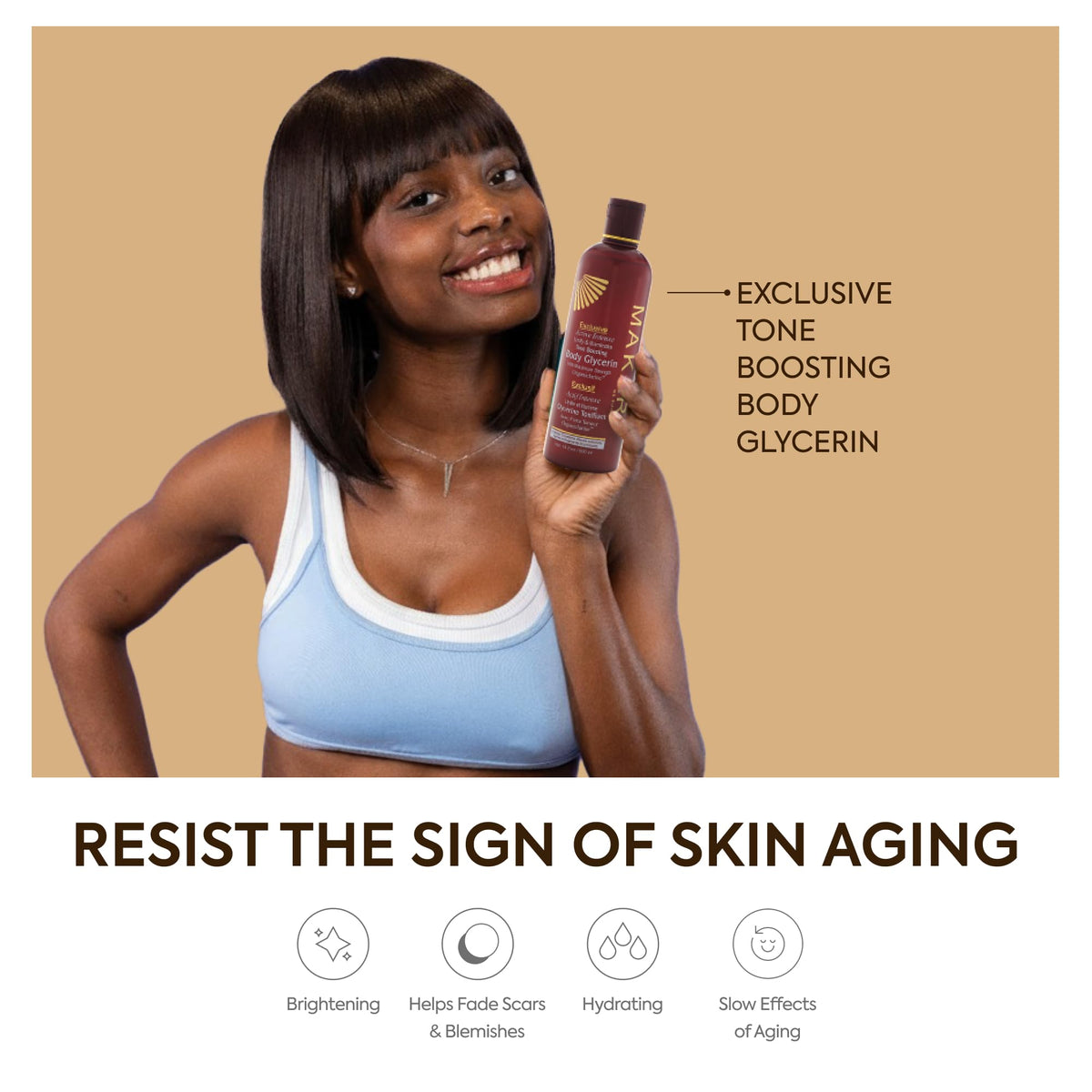 Makari body glycerin texture swirl illustrating silky finish and moisture