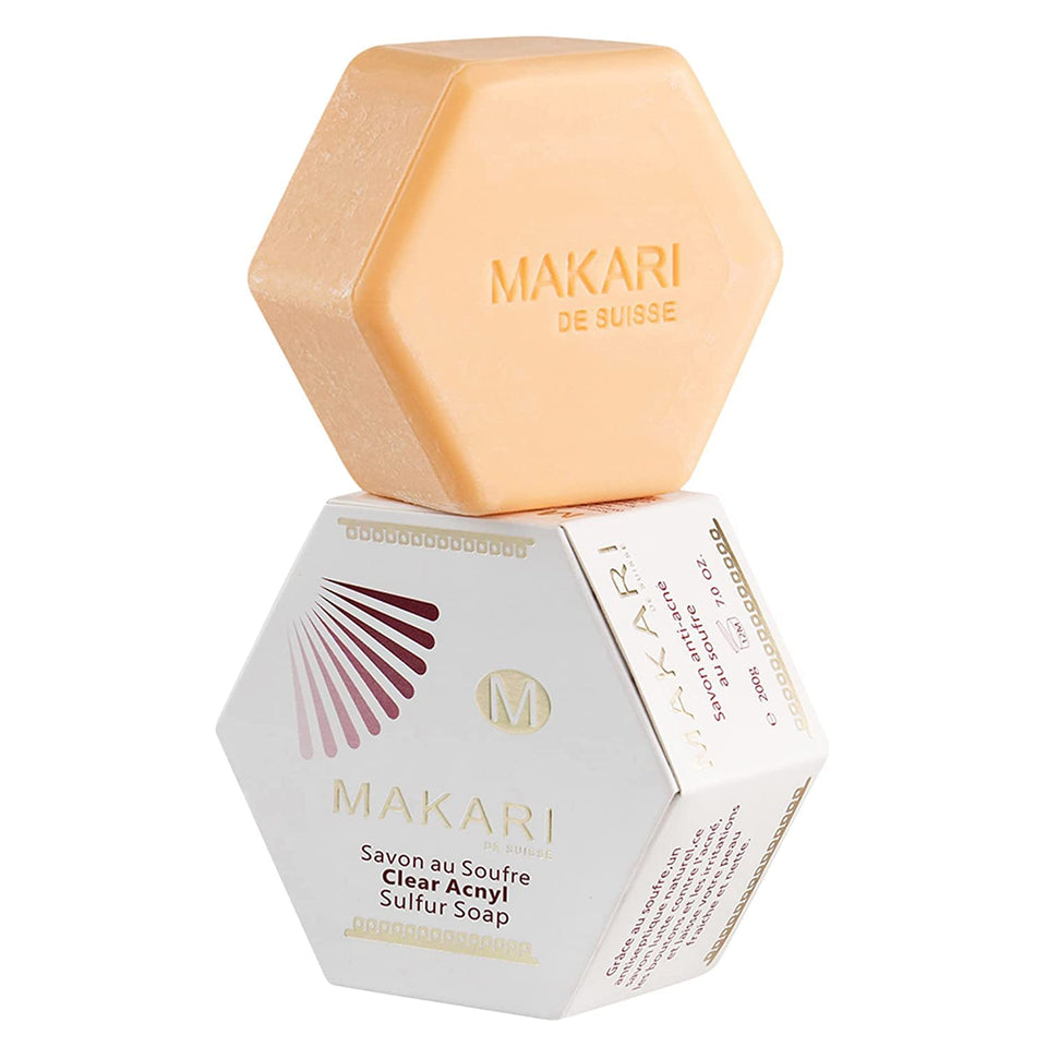 MAKARI Classic Acnyl Soap bar boosts oil balance for a refreshed complexion.