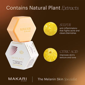 MAKARI Acnyl sulfur soap ingredients highlight pore-clearing potential.