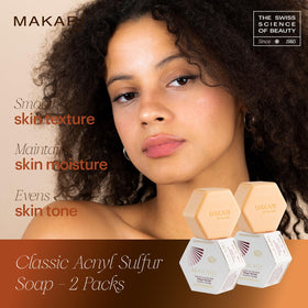MAKARI Classic Acnyl Soap lather demonstrates deep cleansing action.