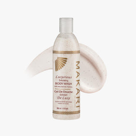 Makari Classic Exfoliating Body Wash used in a refreshing shower routine.