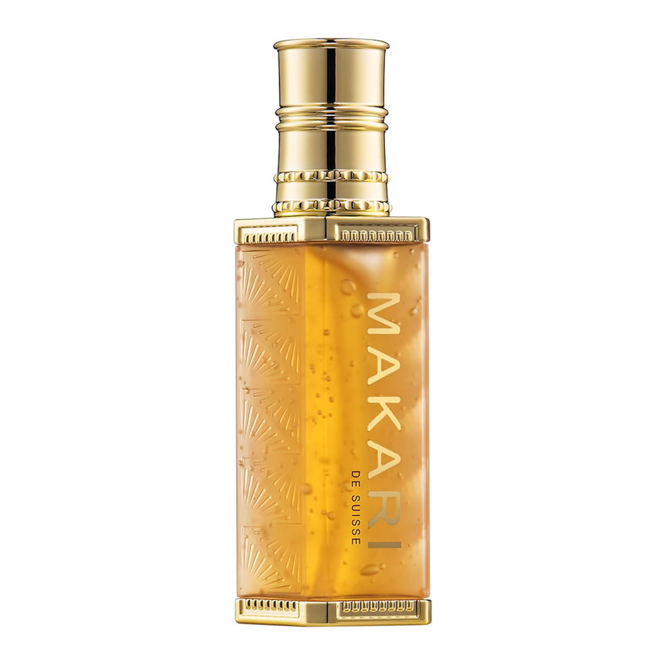 Makari Classic Serum bottle closeup showing a lightweight formula for radiant skin