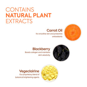 Carrot oil detail emphasizing conditioning layer during cleansing.