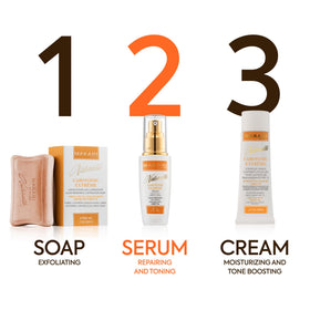 Makari Naturalle Carotonic Serum 2-pack display highlights savings and convenience.