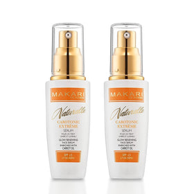 Makari Naturalle Carotonic Extreme Brightening Serum bottle front showing SPF15 and 2-pack value.