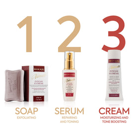 Makari Naturalle Intense Brightening Face Cream emphasizes elasticity and aging care.